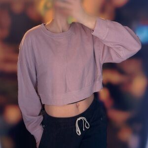 Women's Mauve Cropped Sweatshirt
